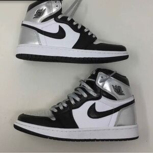 Jordan 1s - silver toe sneakers